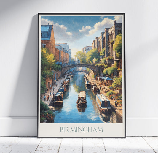 Birmingham Travel Print ~ Travel Poster | Painted Wall Art Print & Home Decor | Framed Personalized Print | Vacation Travel Gift