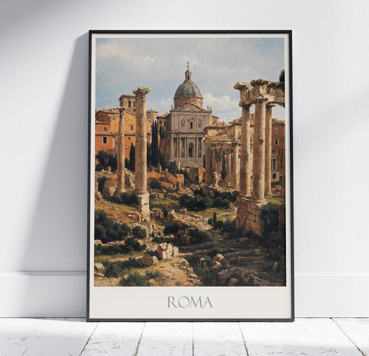 Rome Travel Print ~ Italy Roman Travel Poster | Painted Wall Art & Home Decor | Framed Personalized Print | Vacation Travel Gift