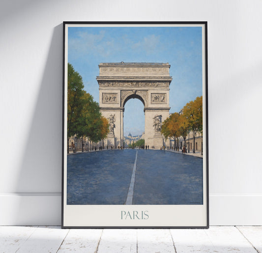 Paris Travel Print, Arc de Triomphe ~ Poster France Travel Wall Art Home Decor Gift Personalized Framed