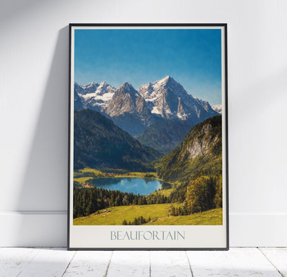 Beaufortain Travel Print ~ France Travel Poster | Painted Wall Art & Home Decor | Framed Personalized Print | Vacation Travel Gift