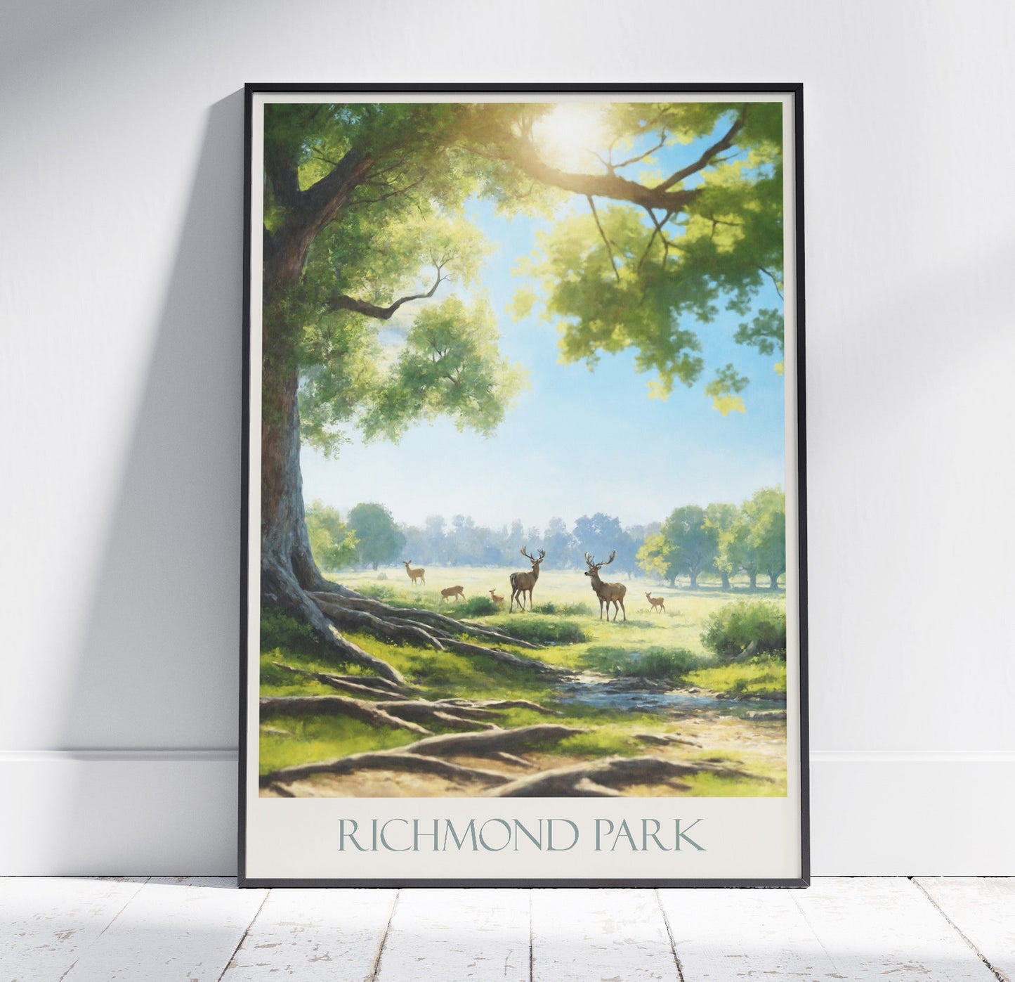 Richmond Park Travel Print, London ~ Poster Travel Wall Art Home Decor Gift Personalized Framed