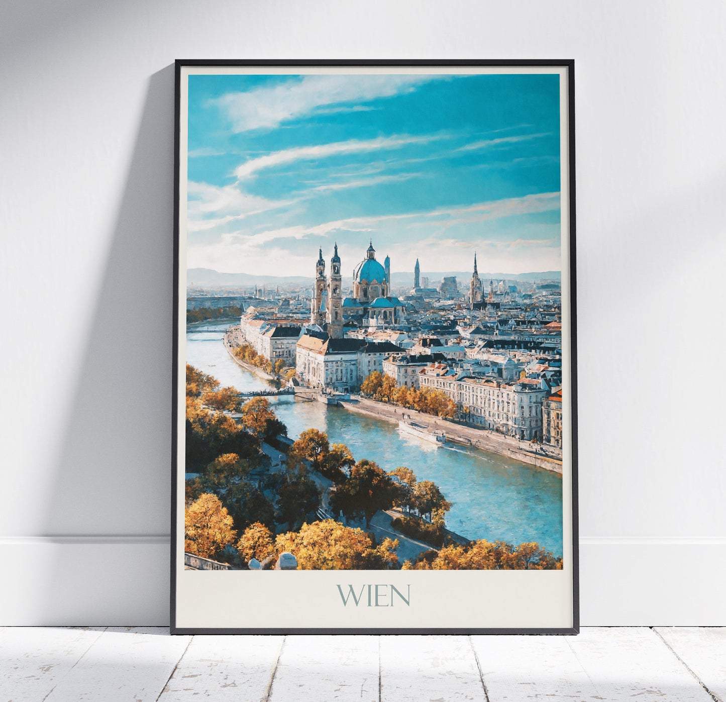 Vienna Travel Print ~ Austria Travel Poster | Painted Wall Art & Home Decor | Framed Personalized Print | Vacation Travel Gift