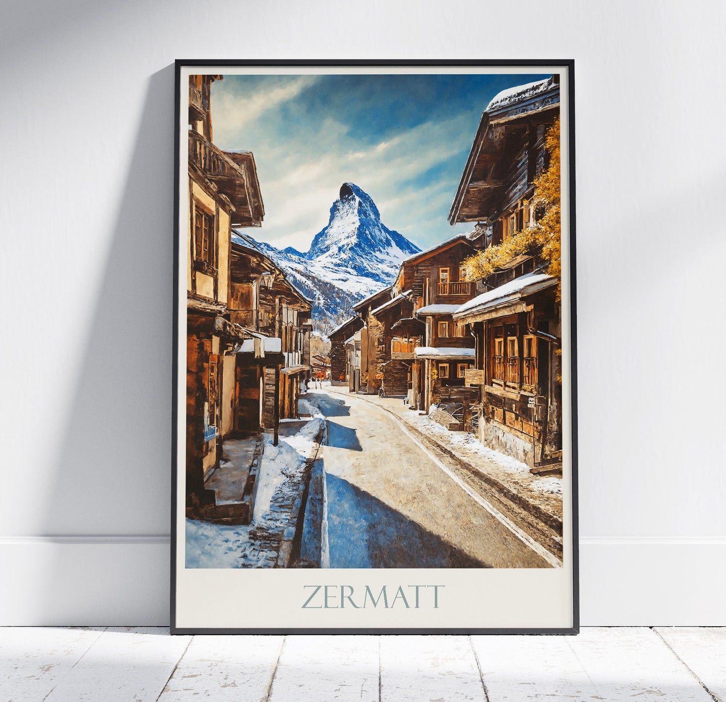 Zermatt Travel Print ~ Switzerland Travel Matterhorn Poster Personalized Alps Wall Art Home Decor Gift Framed