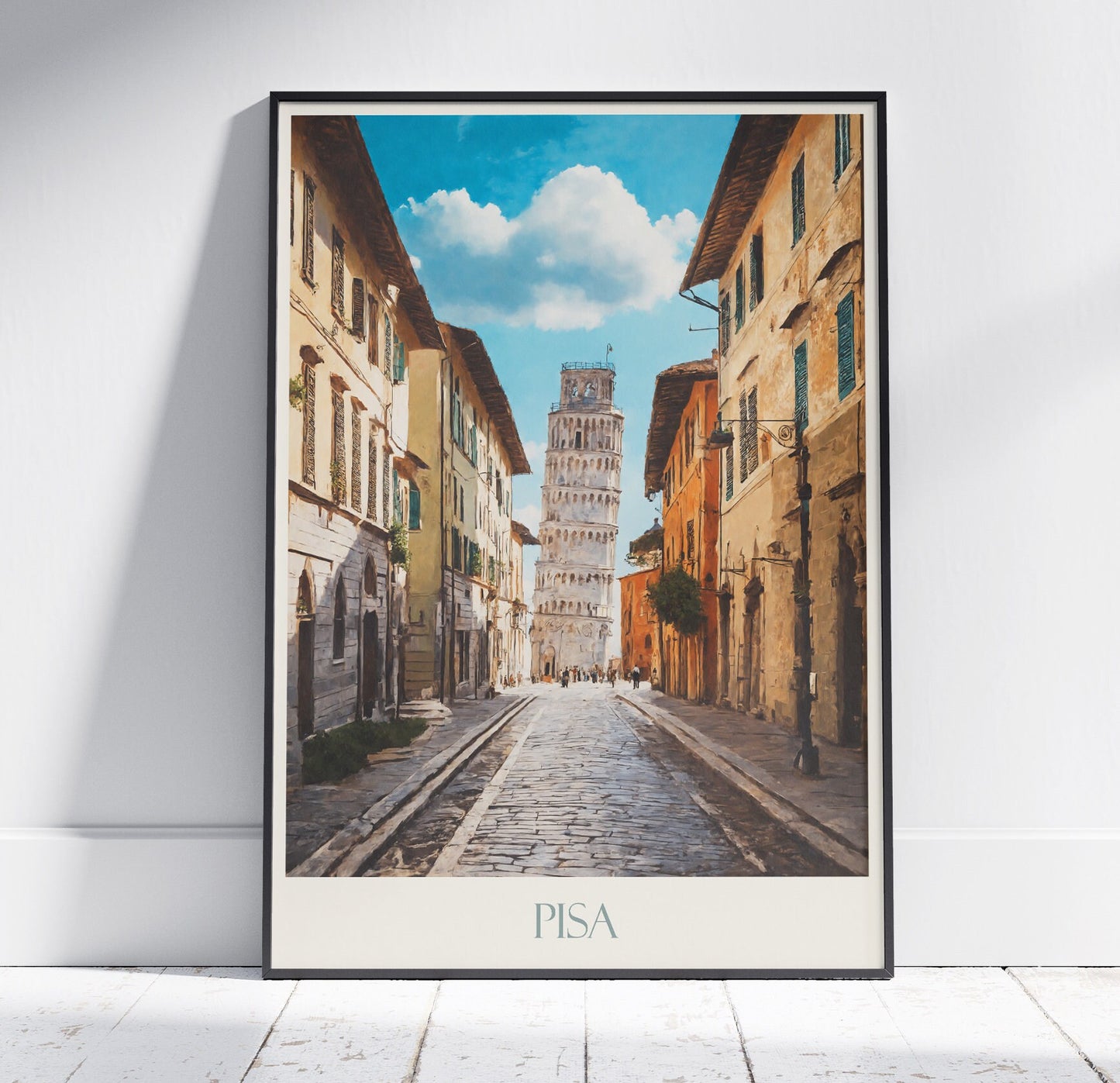 Pisa Travel Print ~ Italy Travel Poster | Painted Wall Art & Home Decor | Framed Personalized Print | Vacation Travel Gift