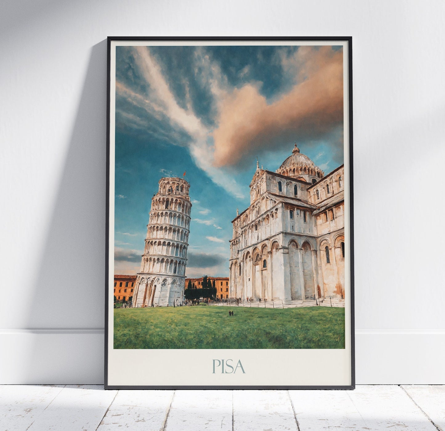 Pisa Travel Print ~ Italy Travel Poster | Painted Wall Art & Home Decor | Framed Personalized Print | Vacation Travel Gift