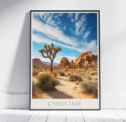 Joshua Tree National Park Travel Print ~ California Travel Poster Wall Art Home Decor Gift Personalized Framed