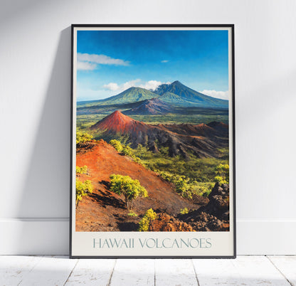 Hawaii Volcanoes National Park Travel Print, Hawaii ~ Travel Poster Wall Art Home Decor Gift Personalized Framed