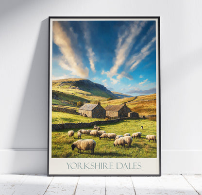 Yorkshire Dales Travel Print ~ Travel Poster | Painted Wall Art Print & Home Decor | Framed Personalized Print | Vacation Travel Gift