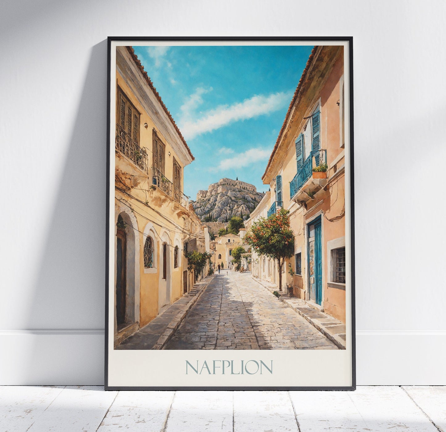 Nafplion Travel Print ~ Greece Travel Poster | Painted Wall Art & Home Decor | Framed Personalized Print | Vacation Travel Gift