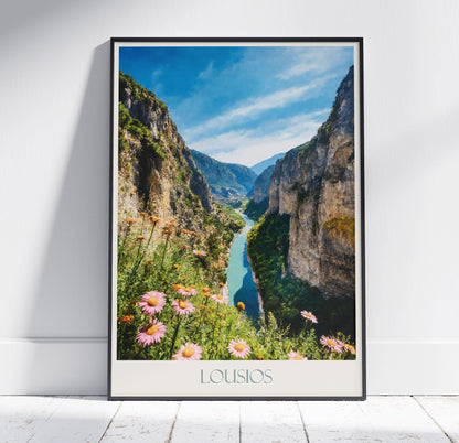 Lousios Gorge Travel Print ~ Greece Travel Poster | Painted Wall Art & Home Decor | Framed Personalized Print | Vacation Travel Gift