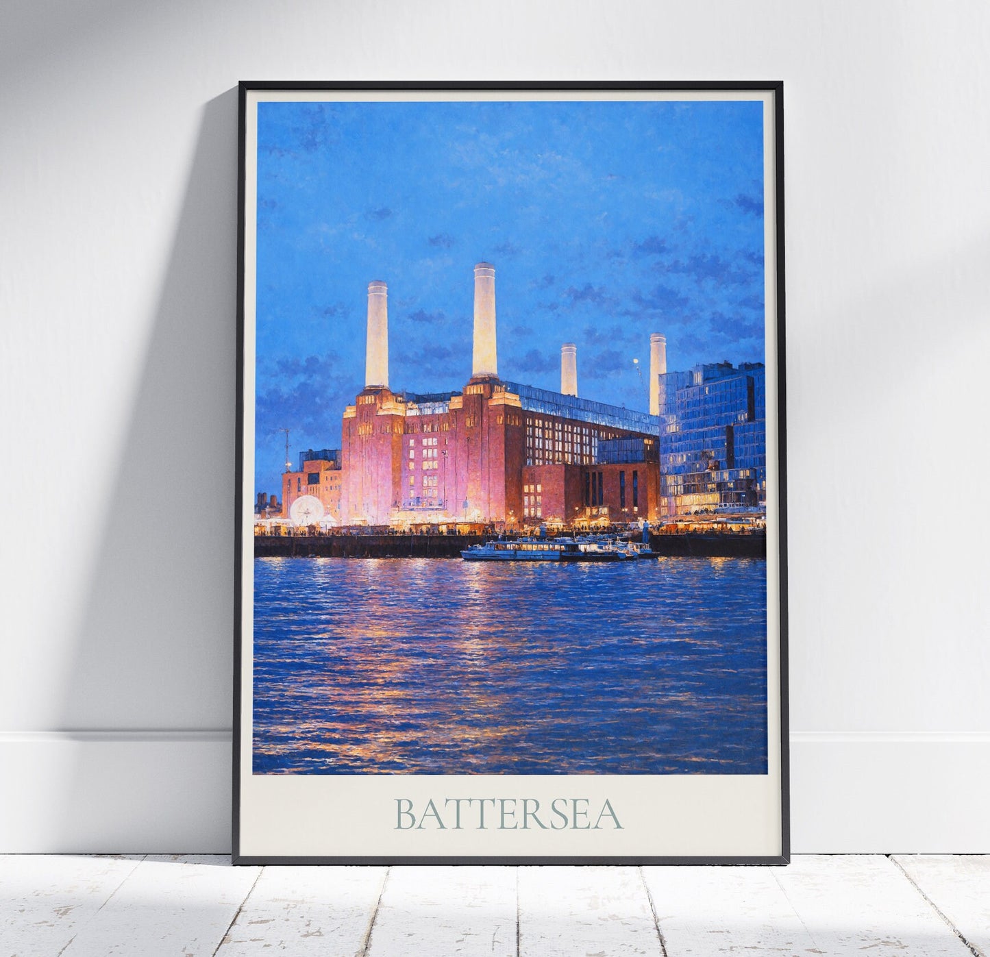 Battersea Travel Print, London ~ Poster Travel Wall Art Home Decor Gift Personalized Framed