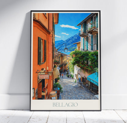 Bellagio Travel Print, Lake Como ~ Italy Travel Poster | Painted Wall Art & Home Decor | Framed Personalized Print | Vacation Travel Gift