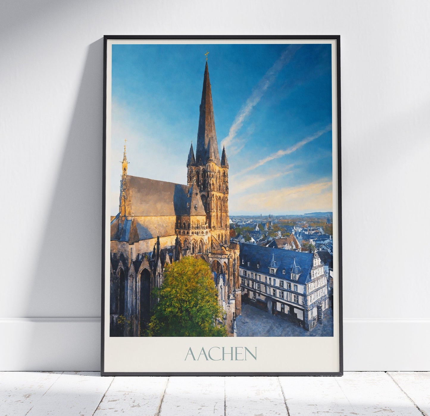 Aachen Travel Print ~ Germany Travel Poster | Painted Wall Art Print & Home Decor | Framed Personalized Print | Vacation Travel Gift