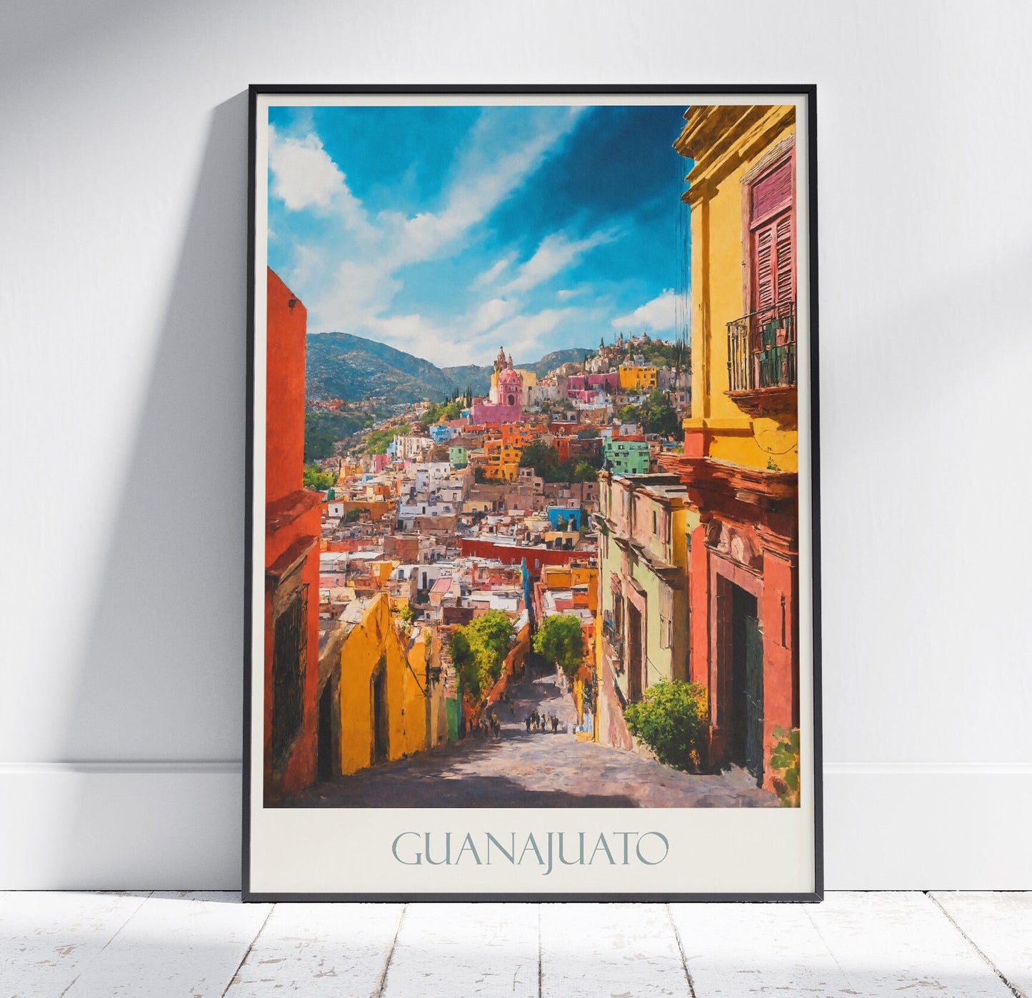 Guanajuato Travel Print ~ Mexico Travel Poster | Painted Wall Art Print & Home Decor | Framed Personalized Print | Vacation Travel Gift