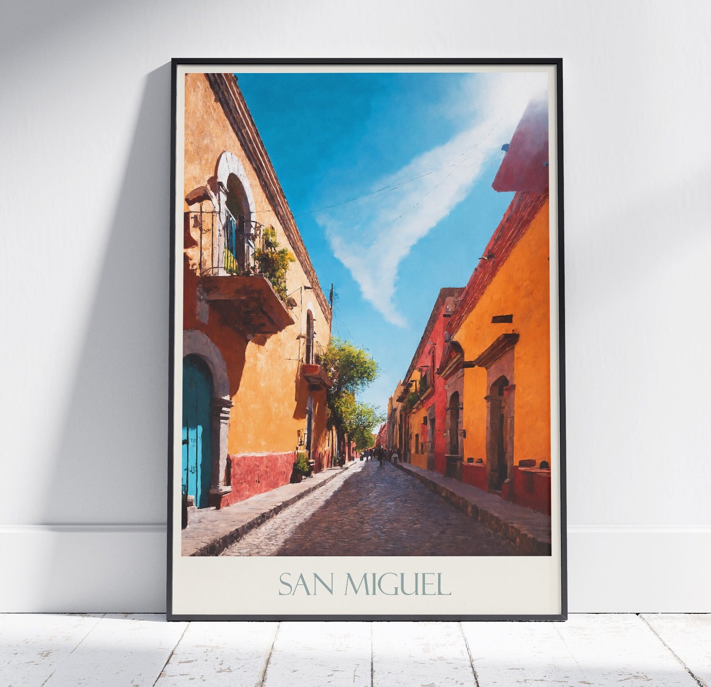 San Miguel Travel Print ~ Mexico Travel Poster | Painted Wall Art Print & Home Decor | Framed Personalized Print | Vacation Travel Gift