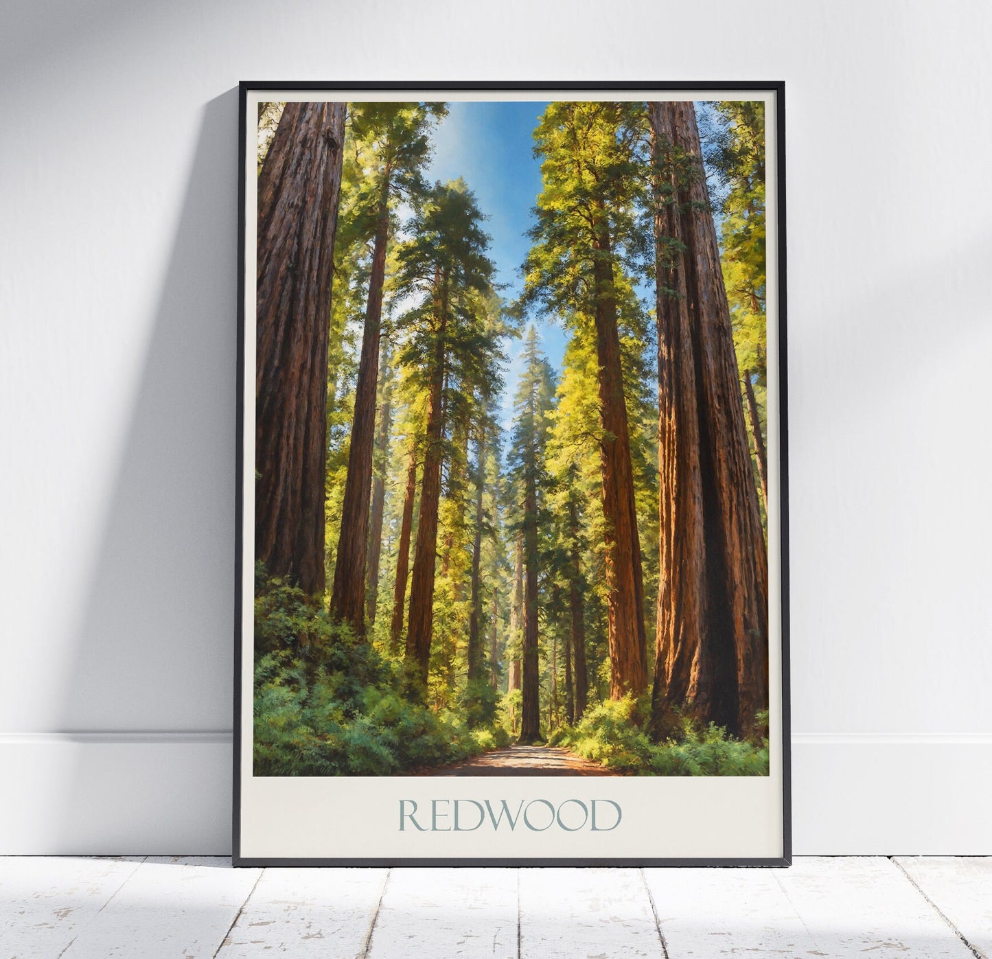 Redwood National Park Travel Print ~ California Travel Poster Wall Art Home Decor Gift Personalized Framed