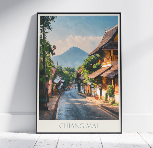 Chiang Mai Travel Print ~ Thailand Travel Poster | Painted Wall Art & Home Decor | Framed Personalized Print | Vacation Travel Gift