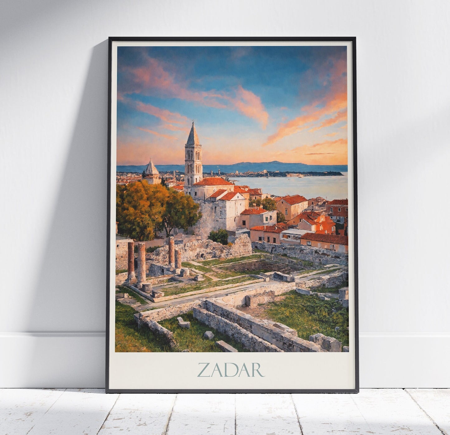 Zadar Travel Print ~ Croatia Travel Poster | Painted Wall Art Print & Home Decor | Framed Personalized Print | Vacation Travel Gift