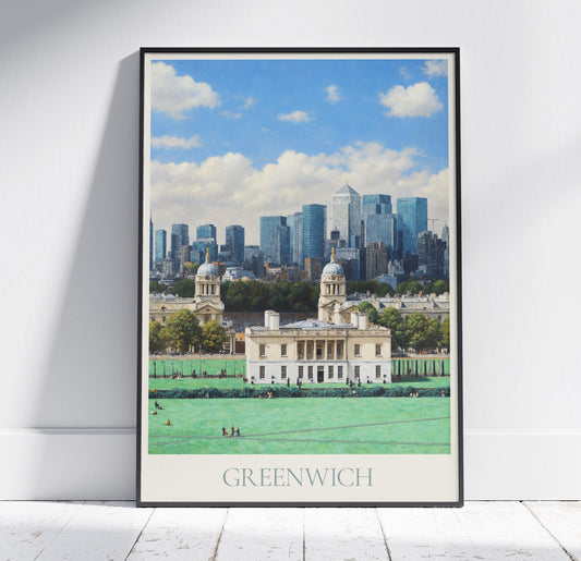 Greenwich Travel Print, London ~ Poster Travel Wall Art Home Decor Gift Personalized Framed