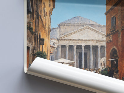 Rome Travel Print, Pantheon ~ Italy Roman Travel Poster Wall Art Home Decor Gift Personalized Framed