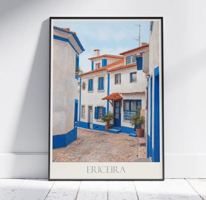 Ericeira Travel Print ~ Portugal Travel Poster | Painted Wall Art & Home Decor | Framed Personalized Print | Vacation Travel Gift