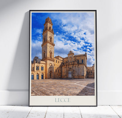 Lecce Travel Print ~ Italy Travel Poster | Painted Wall Art & Home Decor | Framed Personalized Print | Vacation Travel Gift