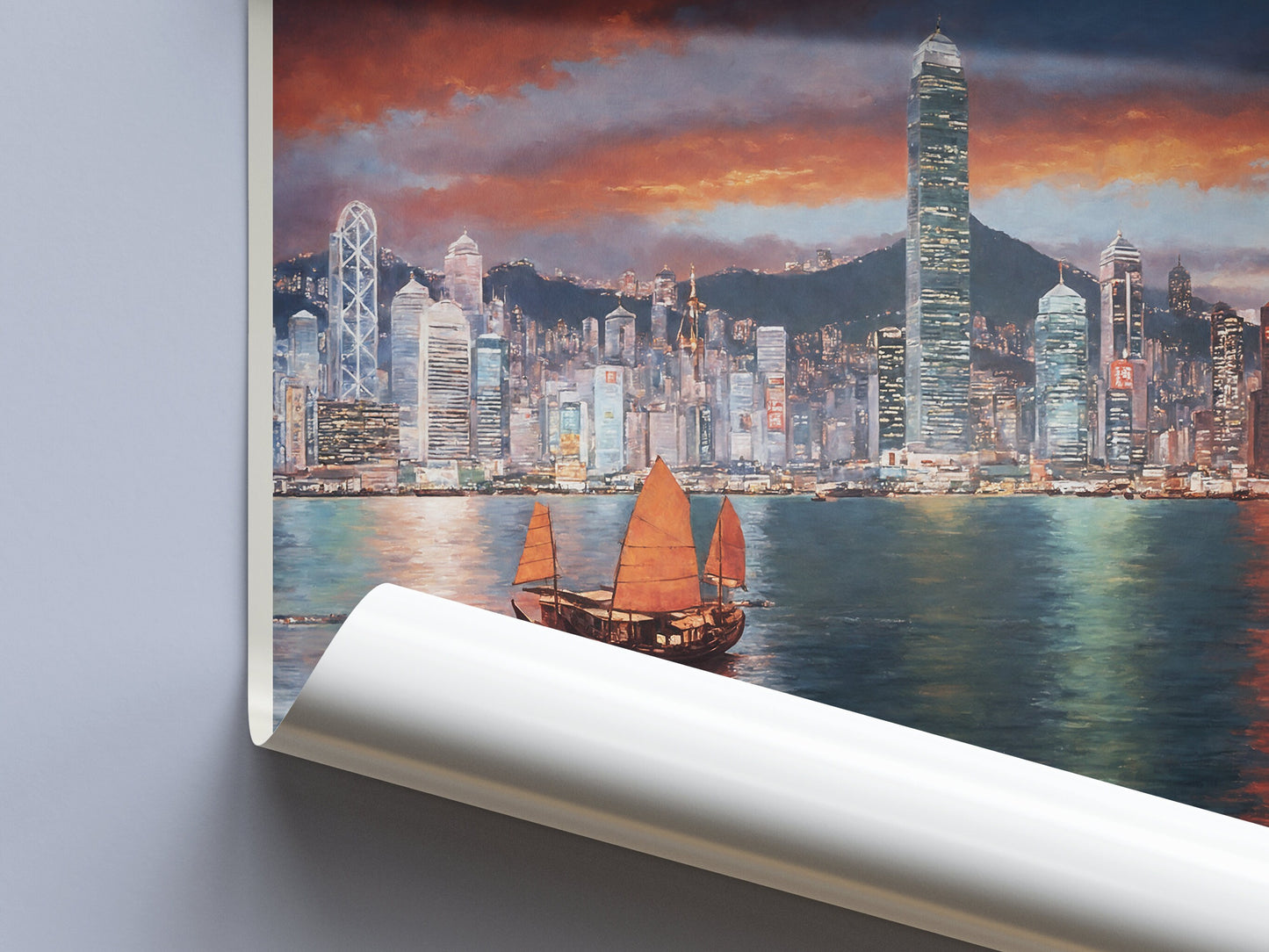 Hong Kong Travel Print ~ Travel Poster | Painted Wall Art Print & Home Decor | Framed Personalized Print | Vacation Travel Gift