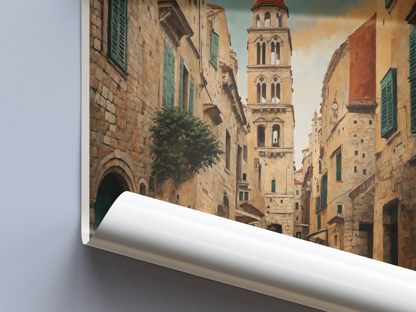 Split Travel Print ~ Croatia Travel Poster | Painted Wall Art & Home Decor | Framed Personalized Print | Vacation Travel Gift