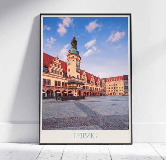 Leipzig Travel Print ~ Germany Travel Poster | Painted Wall Art & Home Decor | Framed Personalized Print | Vacation Travel Gift