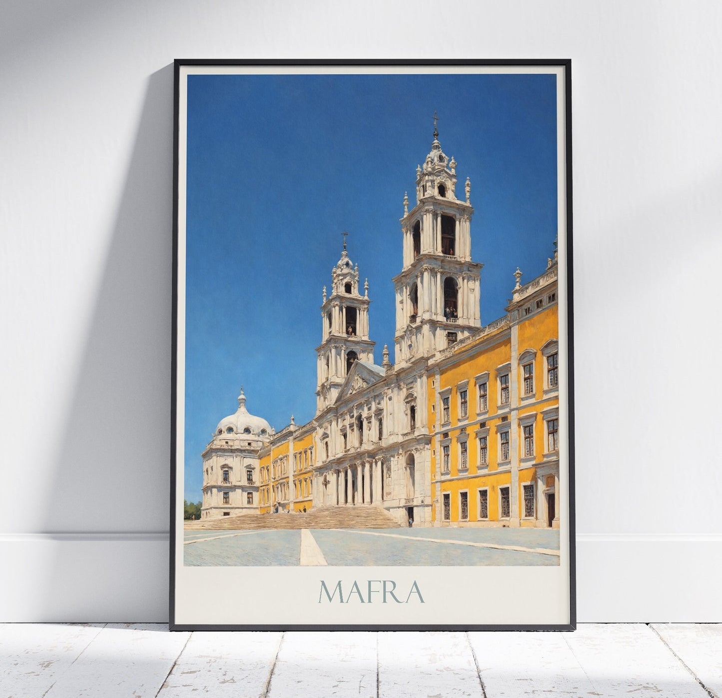 Mafra Travel Print ~ Portugal Travel Poster | Painted Wall Art & Home Decor | Framed Personalized Print | Vacation Travel Gift