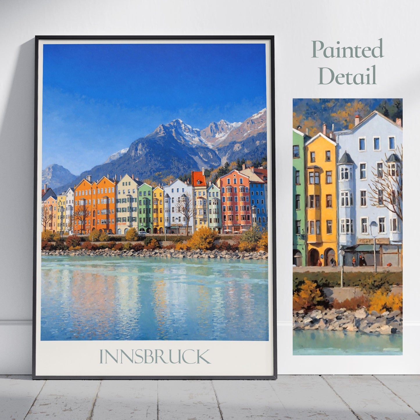 Innsbruck Travel Print, Austria ~ Travel Poster Wall Art Home Decor Personalized Gift Painting Framed