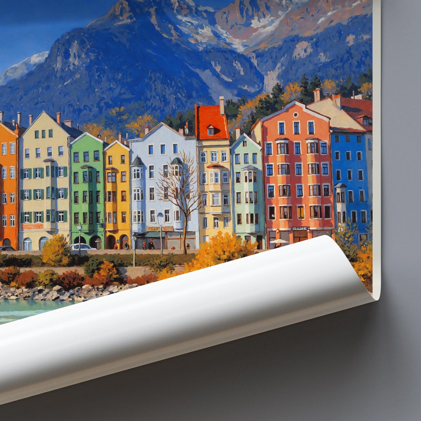 Innsbruck Travel Print, Austria ~ Travel Poster Wall Art Home Decor Personalized Gift Painting Framed