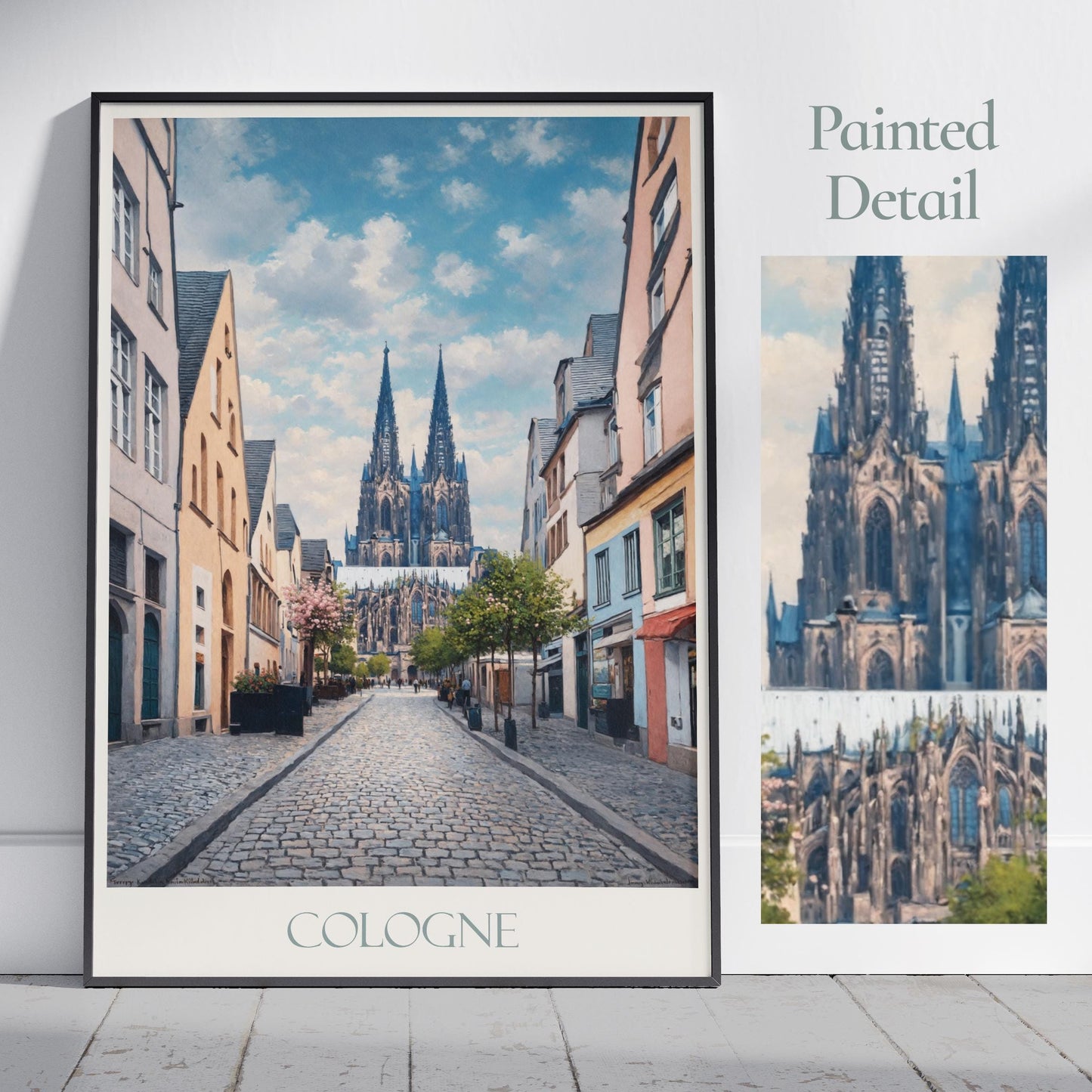 Cologne Travel Print ~ Germany Travel Poster | Painted Wall Art Print & Home Decor | Framed Personalized Print | Vacation Travel Gift