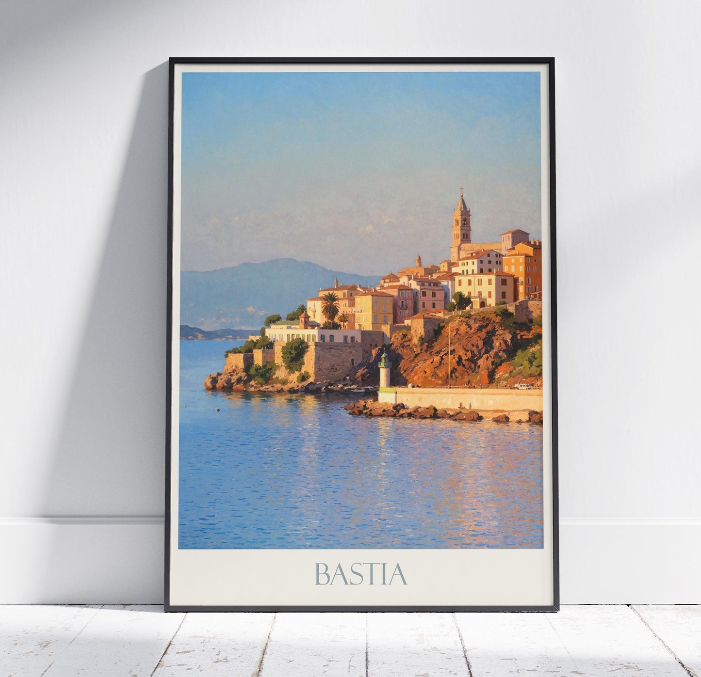 Bastia Travel Print ~ France Travel Poster | Painted Wall Art Print & Home Decor | Framed Personalized Print | Vacation Travel Gift