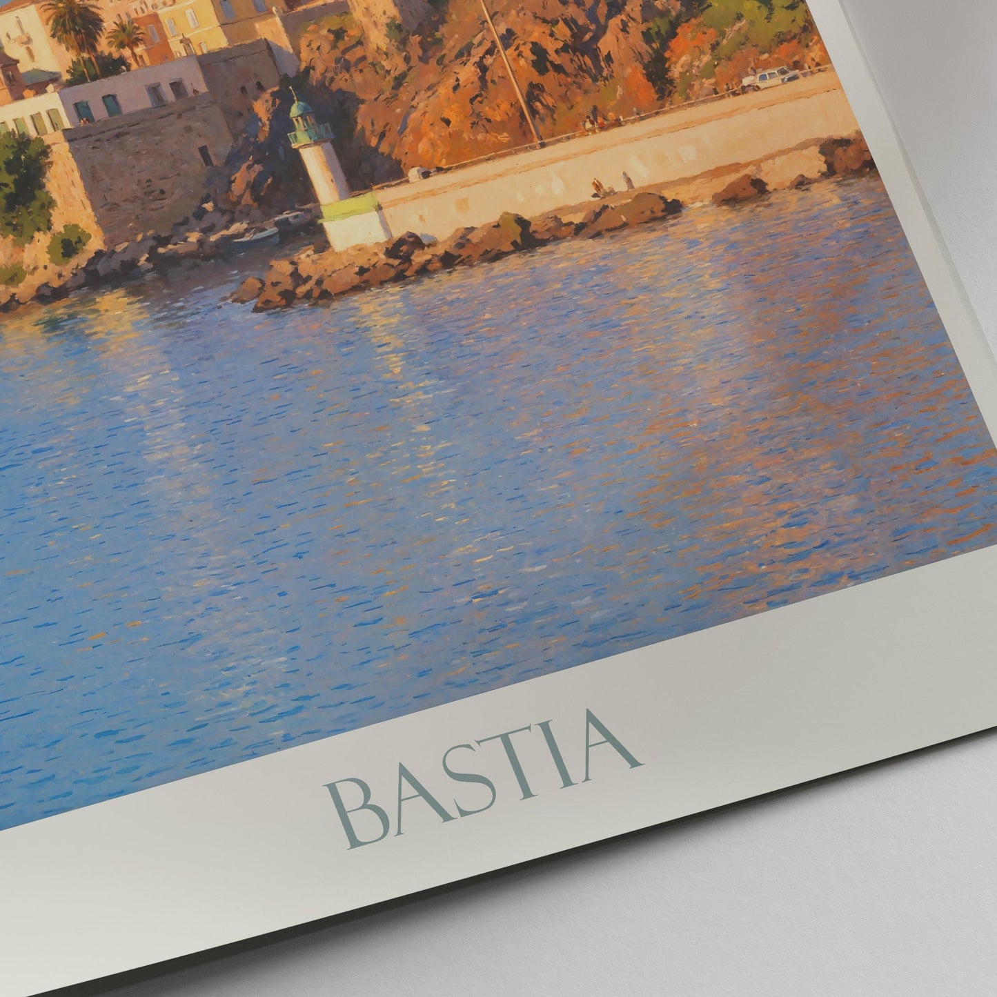 Bastia Travel Print ~ France Travel Poster | Painted Wall Art Print & Home Decor | Framed Personalized Print | Vacation Travel Gift