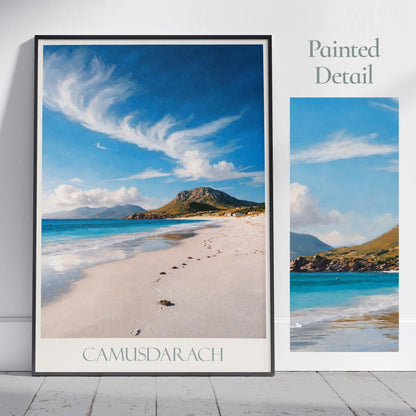 Camusdarach Beach Travel Print ~ Scotland Travel Poster Wall Art Home Decor Gift Personalized Framed