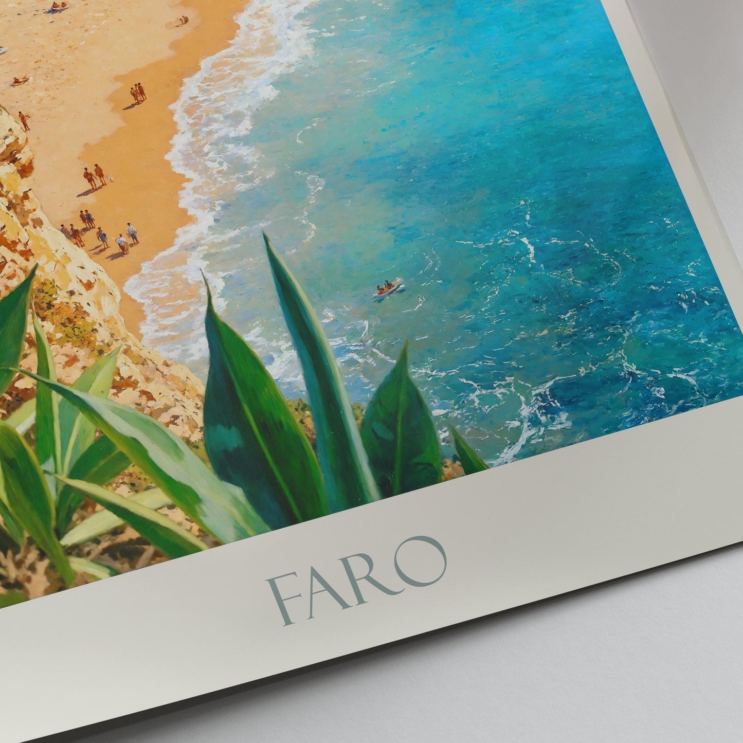 Faro Travel Print ~ Portugal Travel Poster | Painted Wall Art & Home Decor | Framed Personalized Print | Vacation Travel Gift