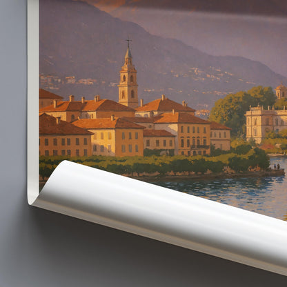 Lake Maggiore Travel Print ~ Italy Travel Poster | Painted Wall Art & Home Decor | Framed Personalized Vacation Travel Gift