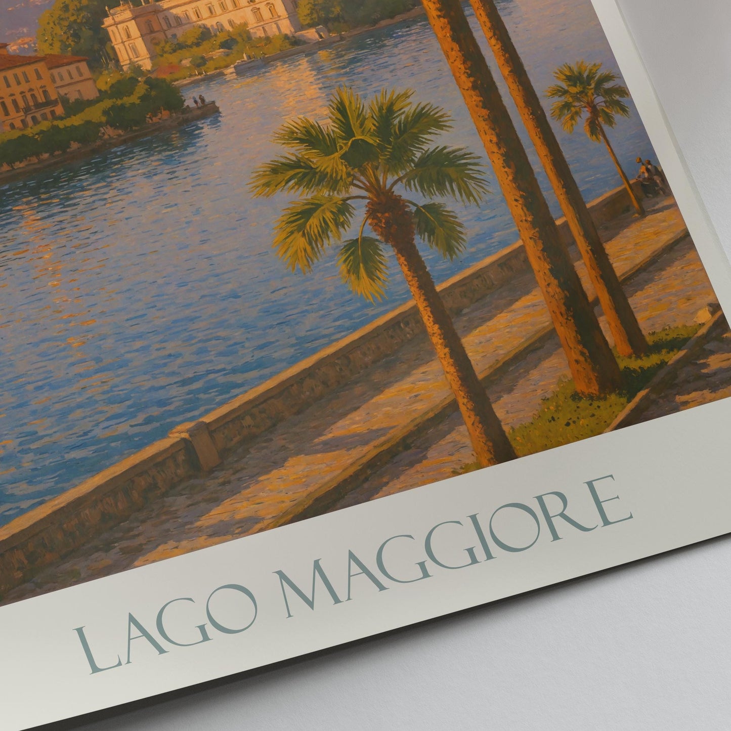 Lake Maggiore Travel Print ~ Italy Travel Poster | Painted Wall Art & Home Decor | Framed Personalized Vacation Travel Gift