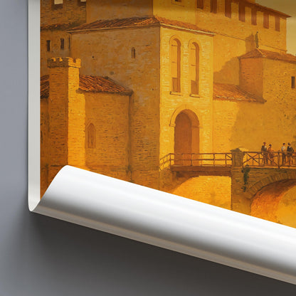 Sirmione Travel Print, Scaligero Castle, Lake Garda ~ Italy Travel Poster | Painted Wall Art & Home Decor | Framed Personalized Gift