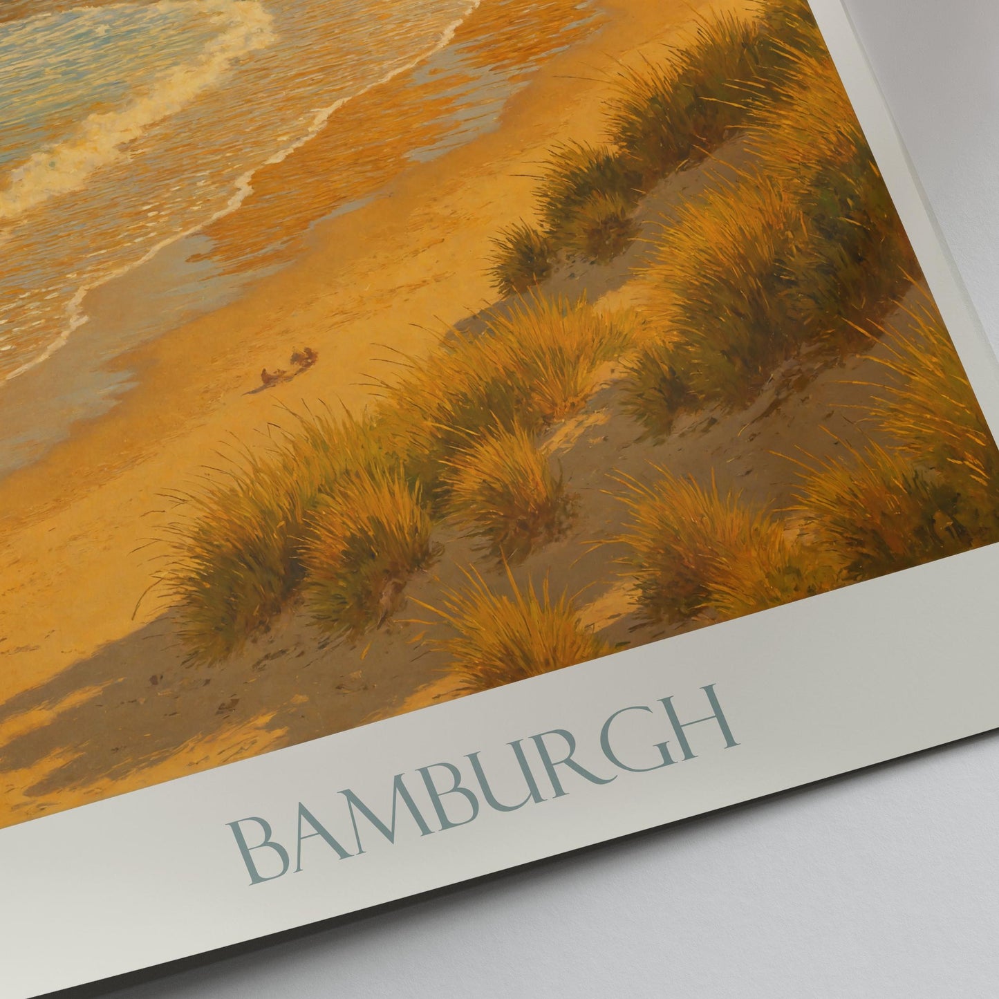 Bamburgh Castle Travel Print ~ Travel Poster Wall Art Home Decor Northumberland Personalized Gift Painting Framed