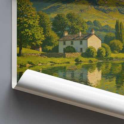Buttermere Travel Print, Lake District ~ Travel Poster | Framed Painting Print