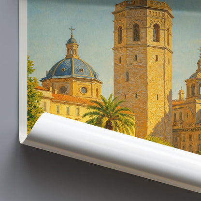 Valencia Travel Print ~ Spain Travel Poster | Painted Wall Art Print & Home Decor | Framed Personalized Print | Vacation Travel Gift
