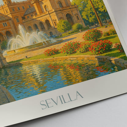 Seville Travel Print ~ Spain Travel Poster | Painted Wall Art Print & Home Decor | Framed Personalized Print | Vacation Travel Gift