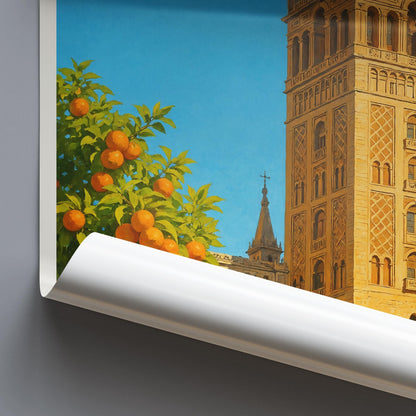 Seville Travel Print ~ Spain Travel Poster | Painted Wall Art Print & Home Decor | Framed Personalized Print | Vacation Travel Gift