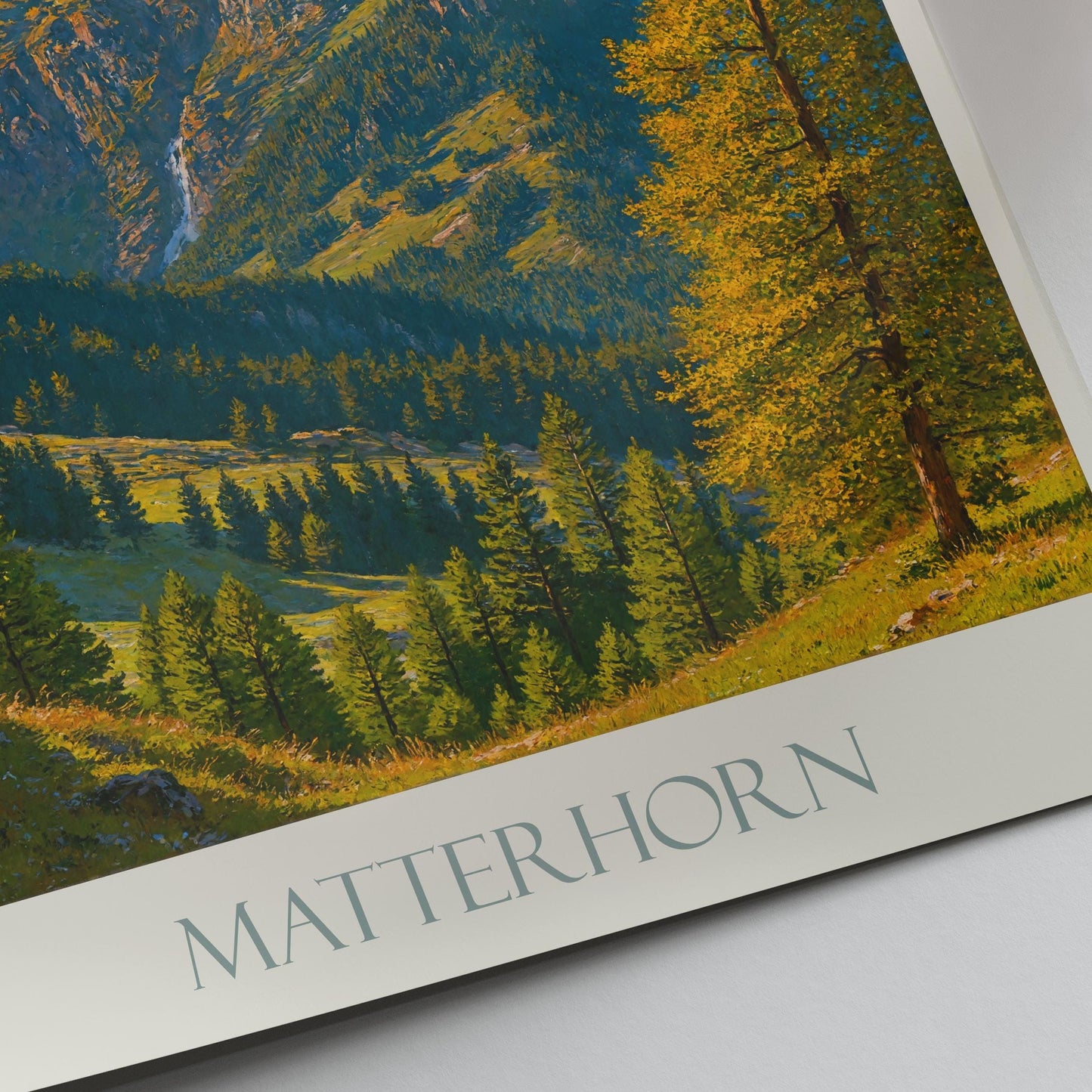 Matterhorn Travel Print ~ Switzerland Travel Poster Personalized Alps Wall Art Home Decor Gift Framed