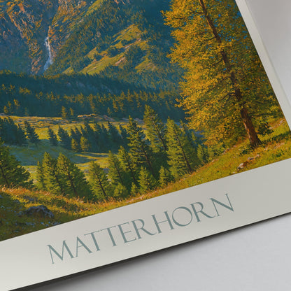 Matterhorn Travel Print ~ Switzerland Travel Poster Personalized Alps Wall Art Home Decor Gift Framed
