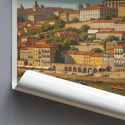 Porto Travel Print, Portugal ~ Travel Poster Wall Art Home Decor Personalized Gift Painting Framed