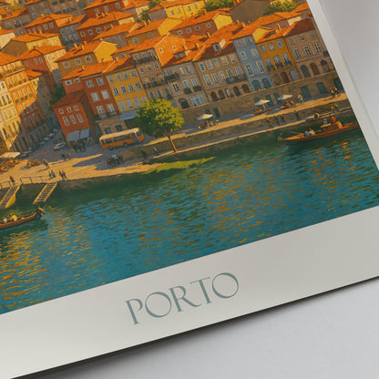 Porto Travel Print, Portugal ~ Travel Poster Wall Art Home Decor Personalized Gift Painting Framed