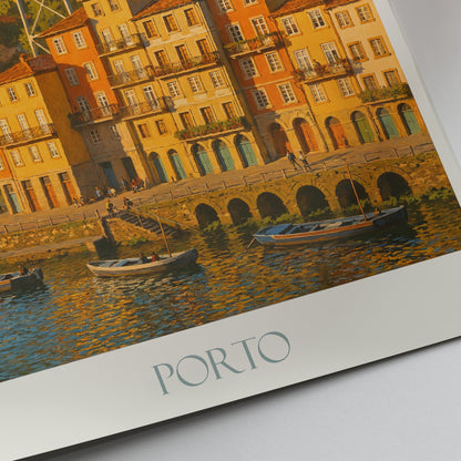 Porto Travel Print, Dom Luis I Bridge ~ Portugal Travel Poster Wall Art Home Decor Personalized Gift Painting Framed